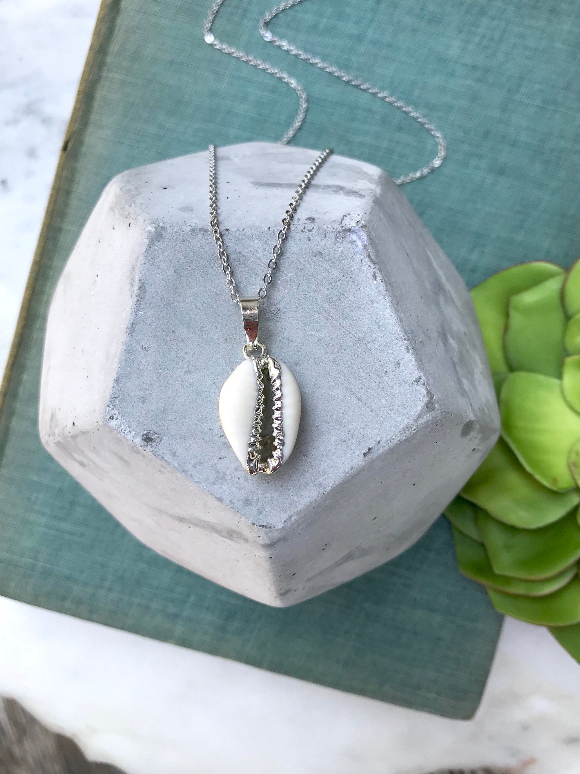 Genuine Cowrie Shell Necklace - Silver