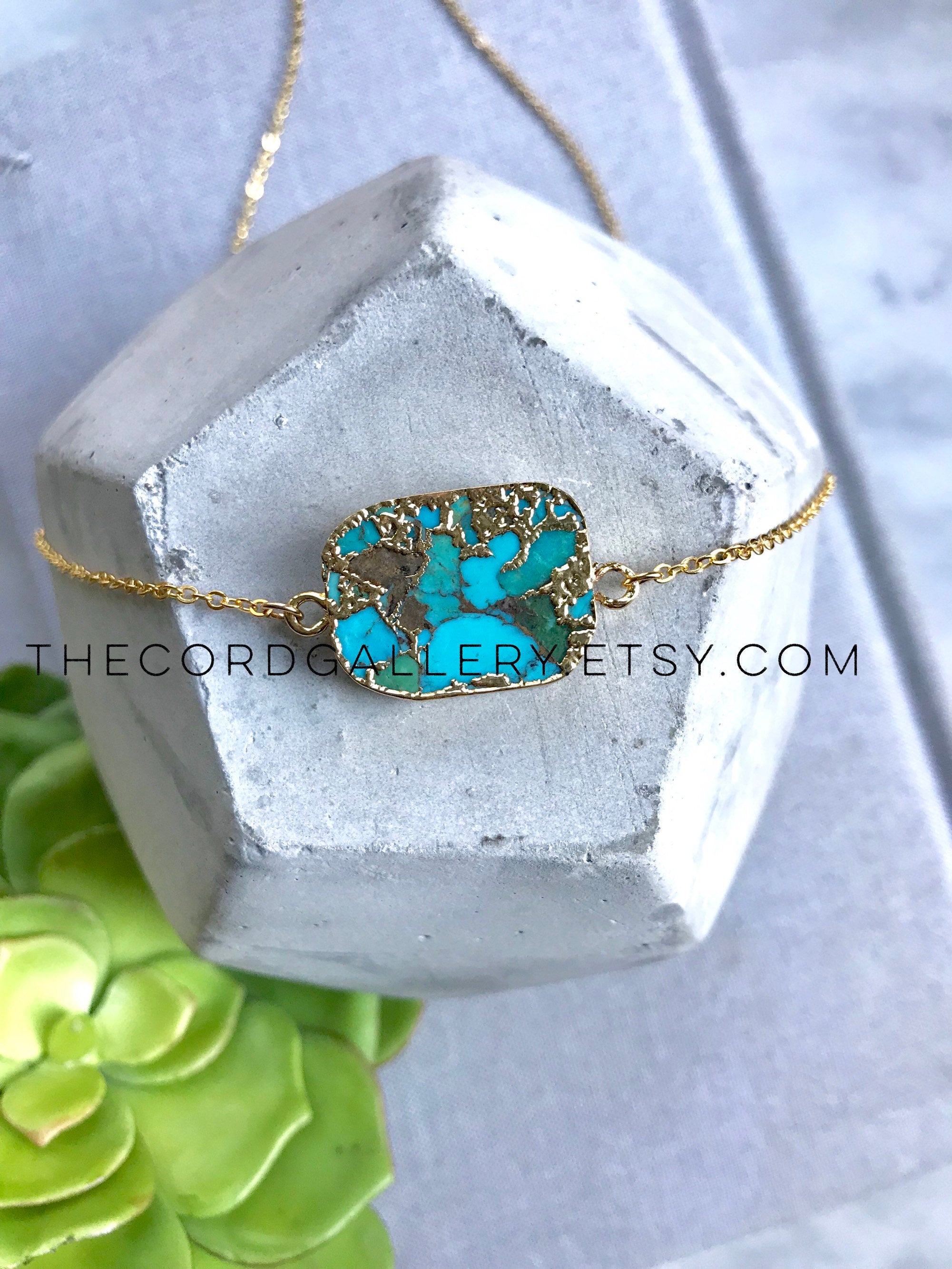 Genuine Mojave Turquoise Pendant Necklace