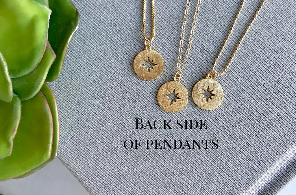 Dainty Gold Compass Medallion Necklace The Cord Gallery 