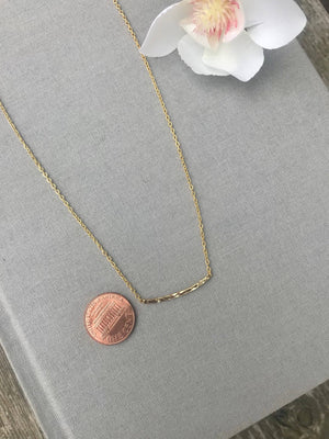 Dainty Gold Curved Bar Necklace