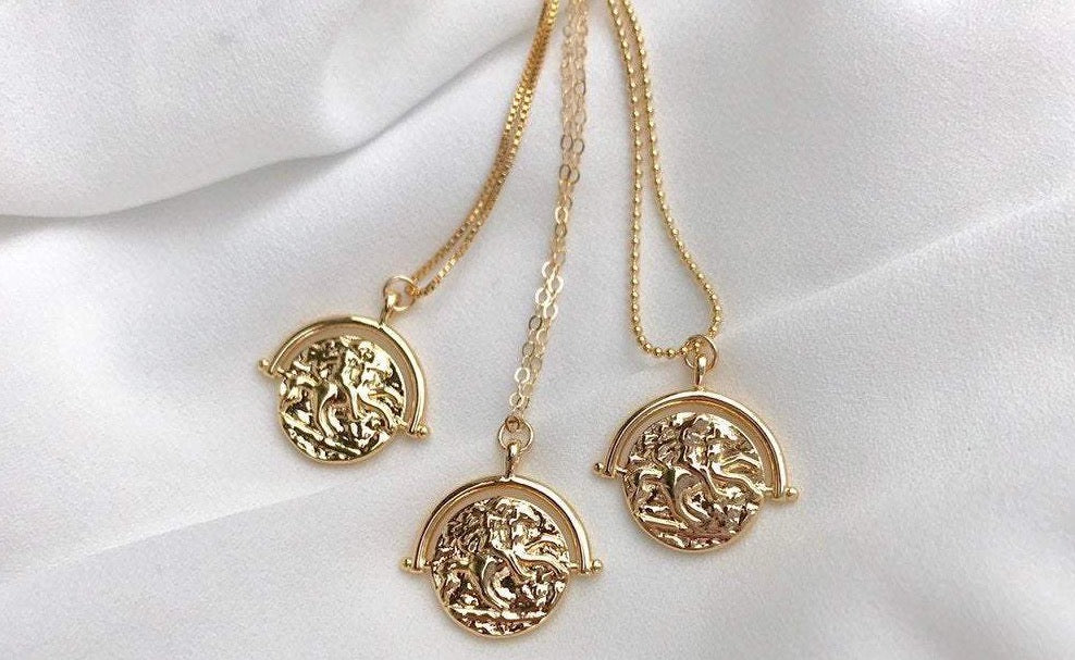 Gold Filled Greek Medallion Necklace