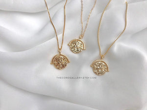 Gold Filled Greek Medallion Necklace