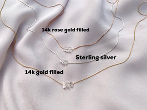Genuine Herkimer Diamond Necklace - Gold Filled - Sterling Silver - Rose Gold Filled