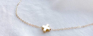 Dainty Gold Filled Floating Cross Necklace