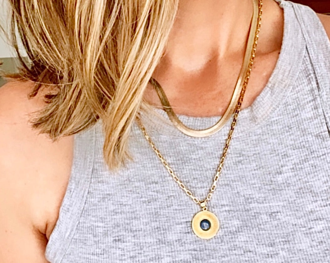 Gold Filled Herringbone Flat Snake Chain Necklace