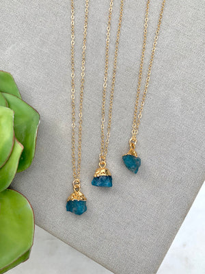 Raw Apatite Gemstone Necklace
