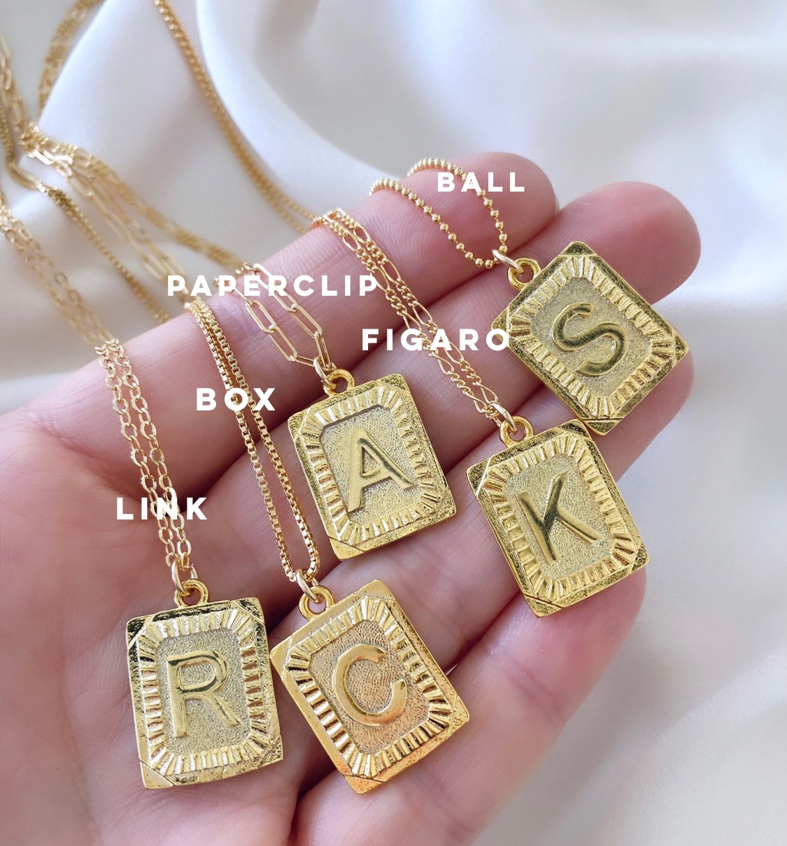 links necklace engraved