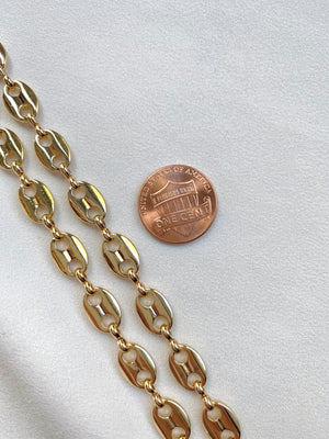 Gold Filled Chunky Mariner Chain Link Necklace
