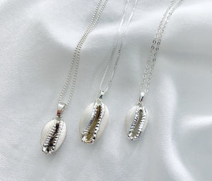 Genuine Cowrie Shell Necklace - Silver