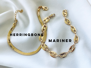 Choice of Gold Filled Mariner Bracelet or Gold Filled Herringbone Bracelet