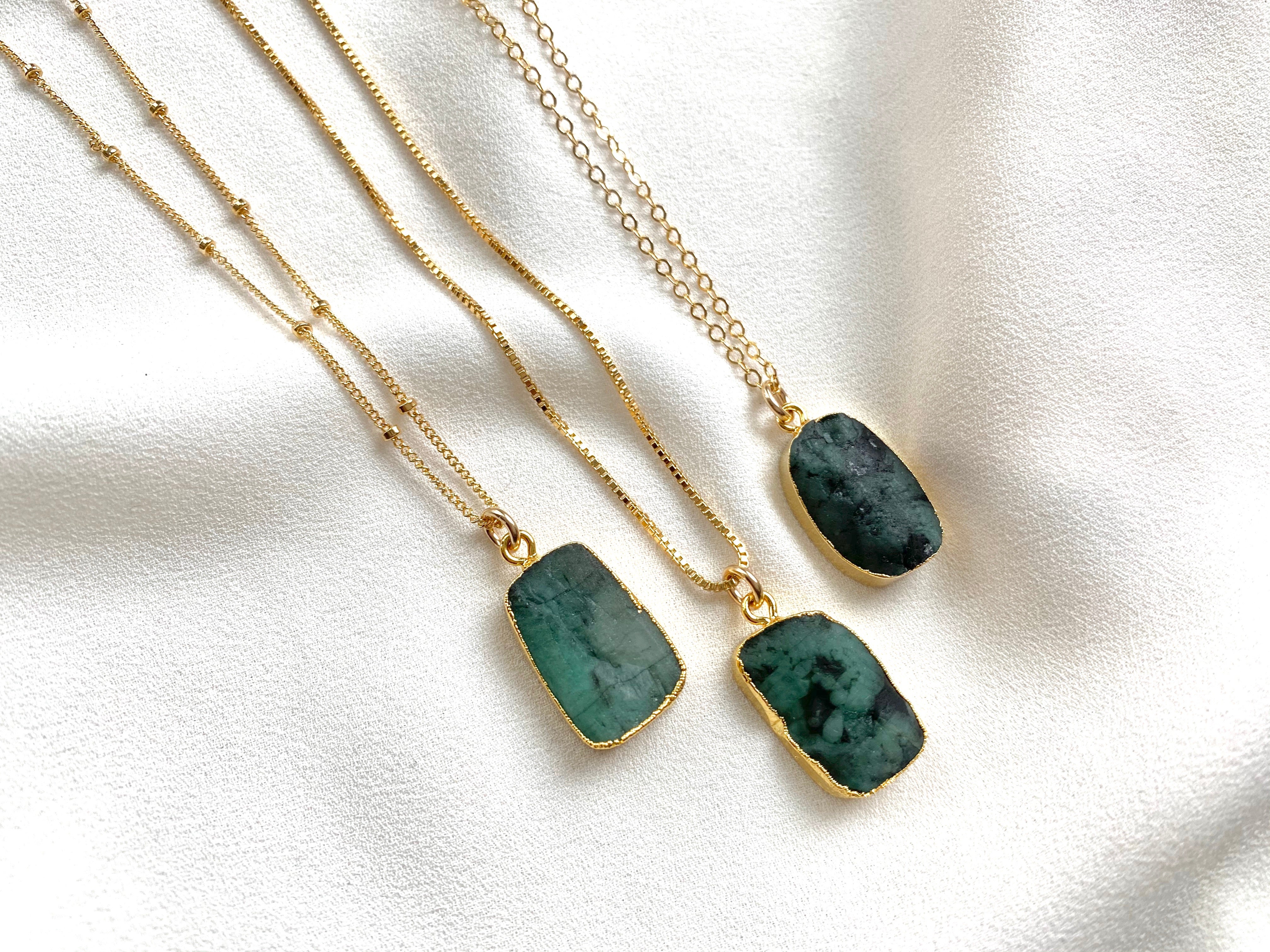 Raw Emerald Necklace – Indigo Lizard Jewelry