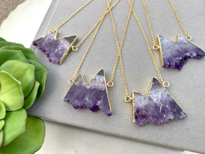 Amethyst Mountain Necklace - Gold