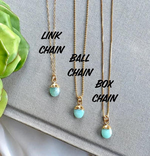 Dainty Chrysoprase Charm Necklace - Green Crystal Pendant