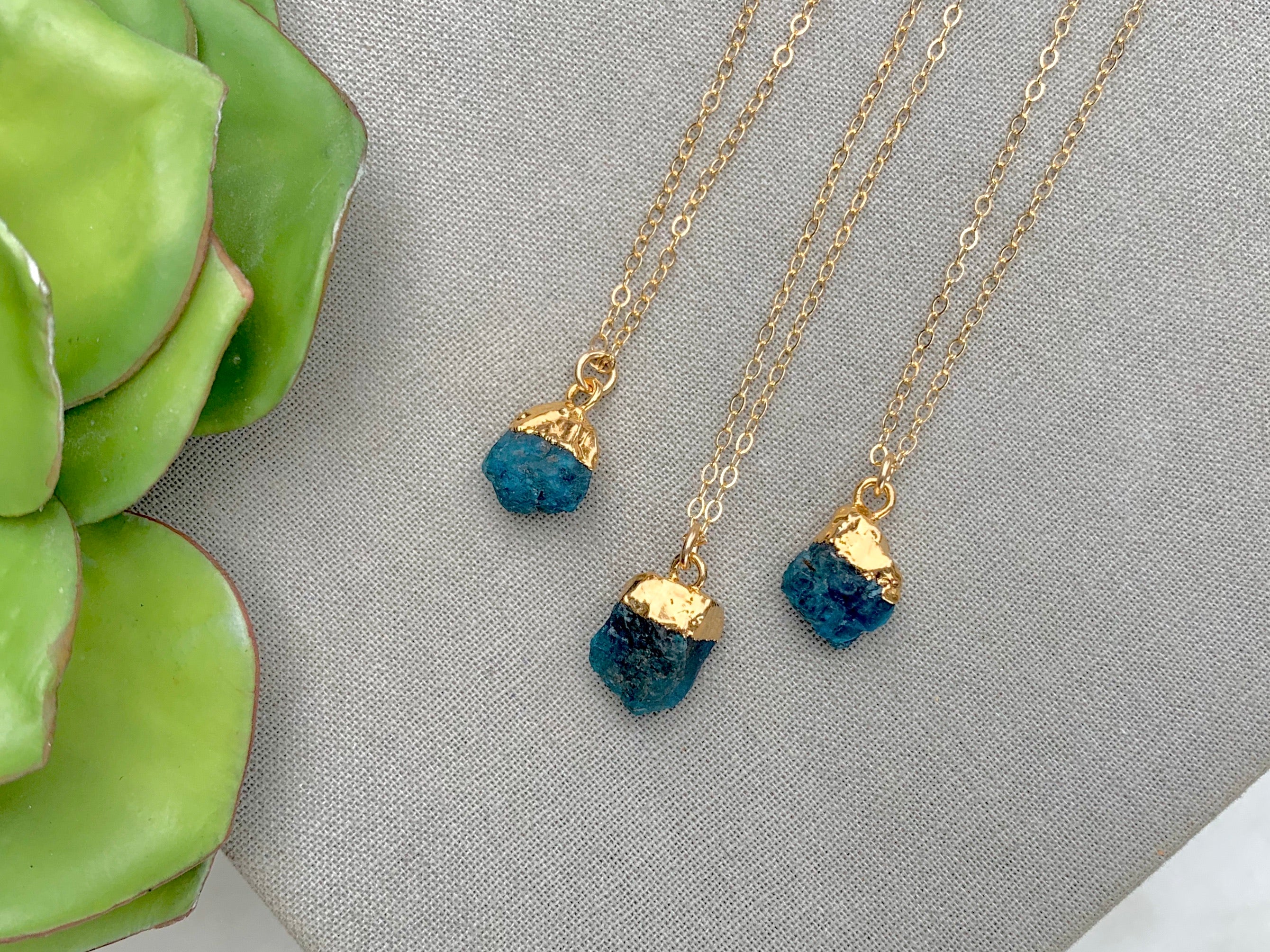 Raw Apatite Gemstone Necklace