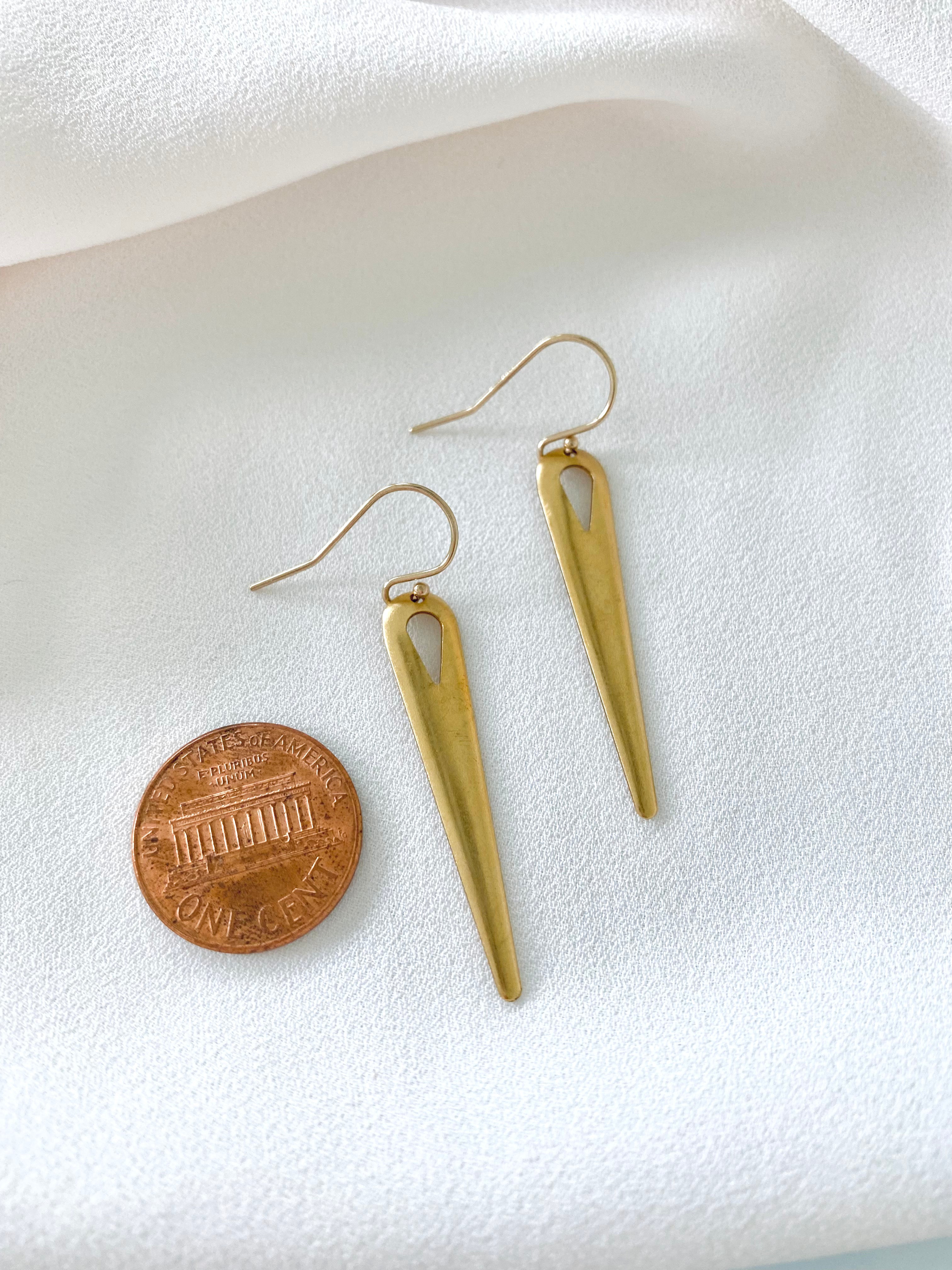 Gold Dangle Drop Earrings - Gold Filled Hooks - Festival Jewelry