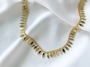 Gold Filled Geometric Layering Chain Necklace - Diamond Shape Spikes