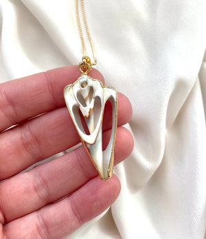 Sliced Seashell Pendant Necklace