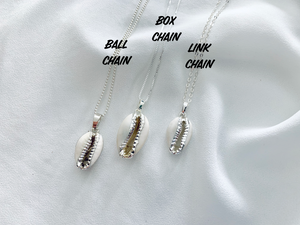 Genuine Cowrie Shell Necklace - Silver