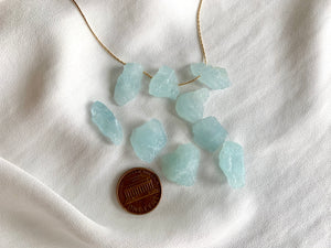 Raw Aquamarine March Birthstone Necklace