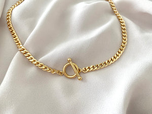 Gold Filled Toggle Curb Chain Necklace