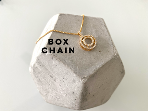Micro Pave Circle Pendant Necklace - Gold Filled Box Chain
