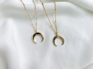 Gold Filled Crescent Moon Pendant Necklace