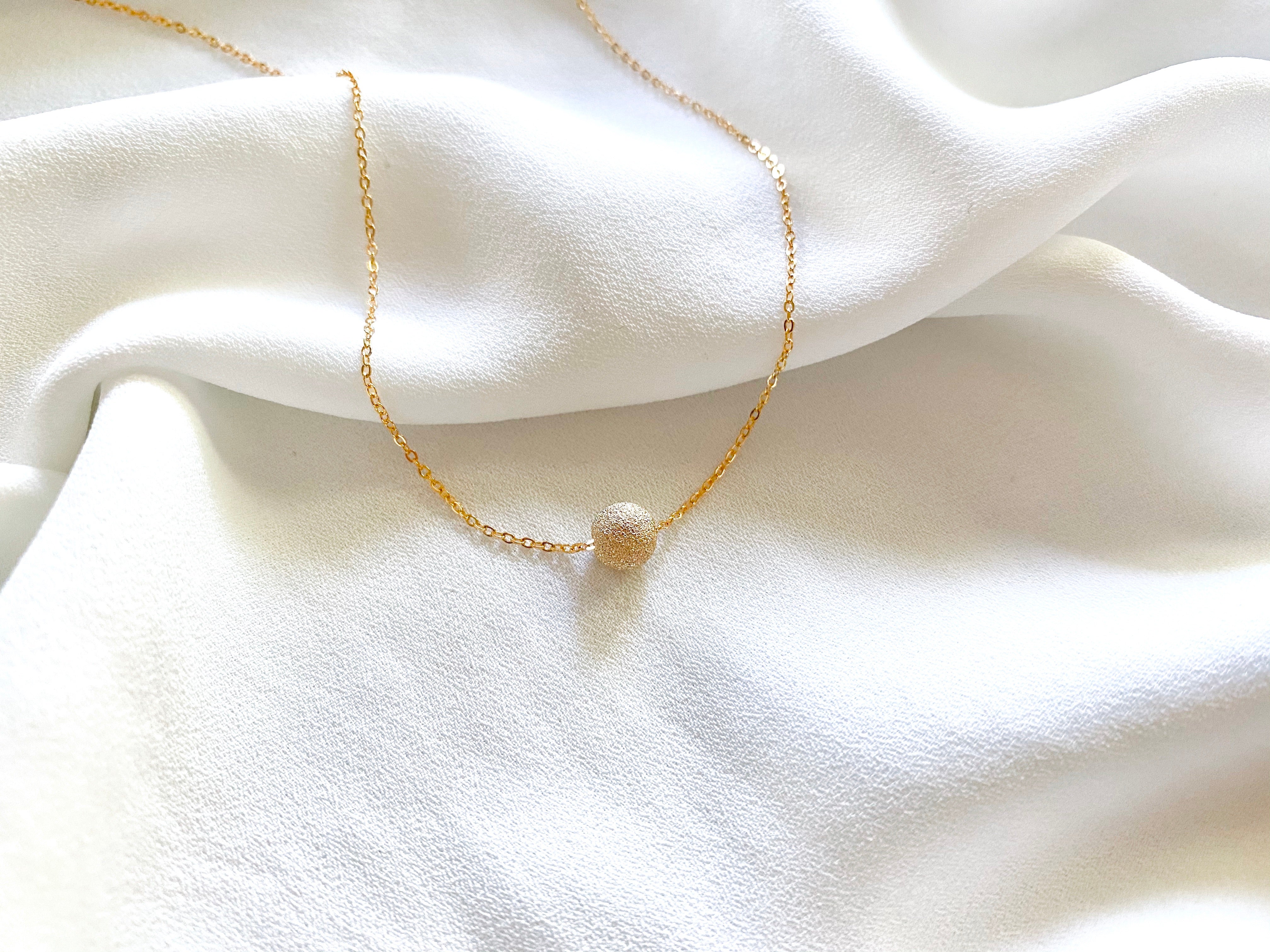 Gold Filled Floating Stardust Ball Pendant Necklace