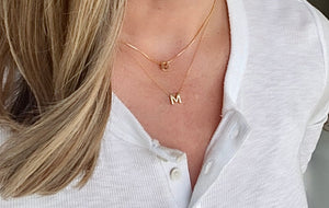 Dainty Gold Filled Initial Letter Charm Necklace
