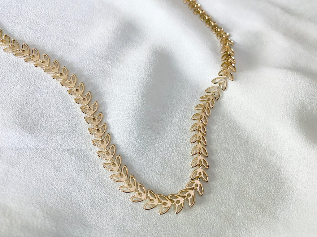 Gold Filled Leaf Chain Necklace