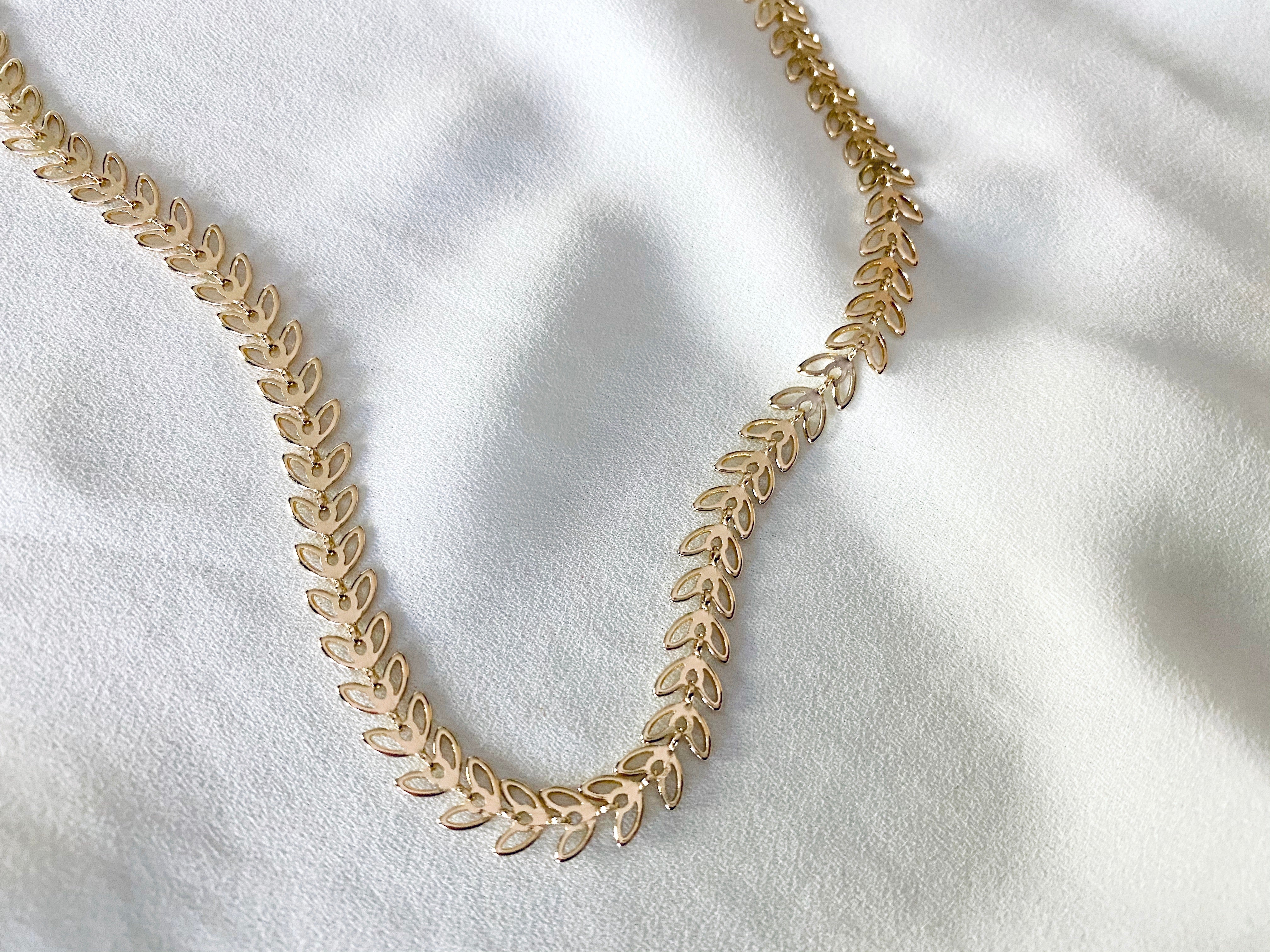 Gold Filled Leaf Chain Necklace