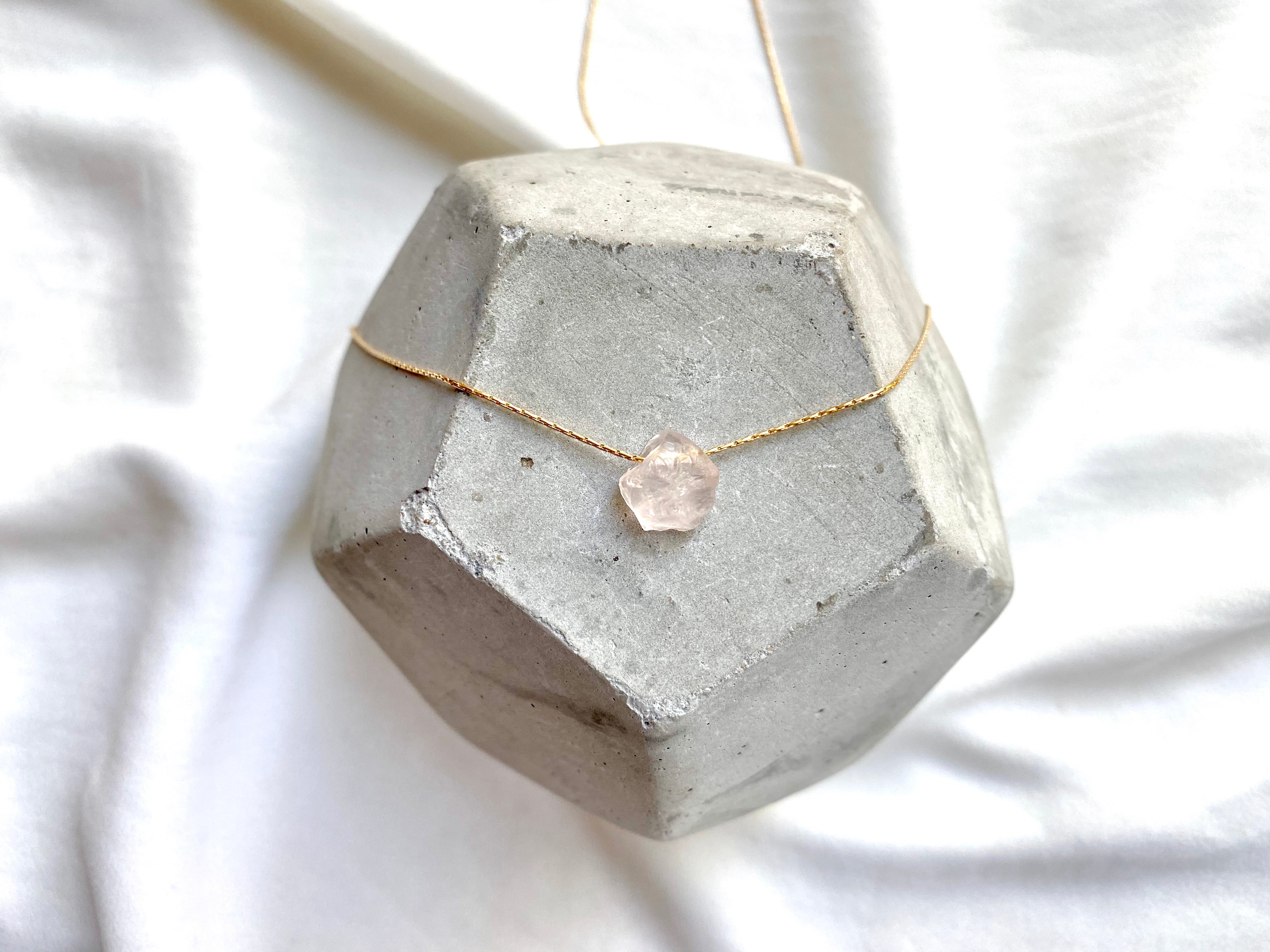 Dainty Floating Gemstone Charm Necklaces - Gold - Sterling Silver - Rose Gold AQUAMARINE PERIDOT ROSE QUARTZ CITRINE AMETHYST CRYSTAL QUARTZ APATITE