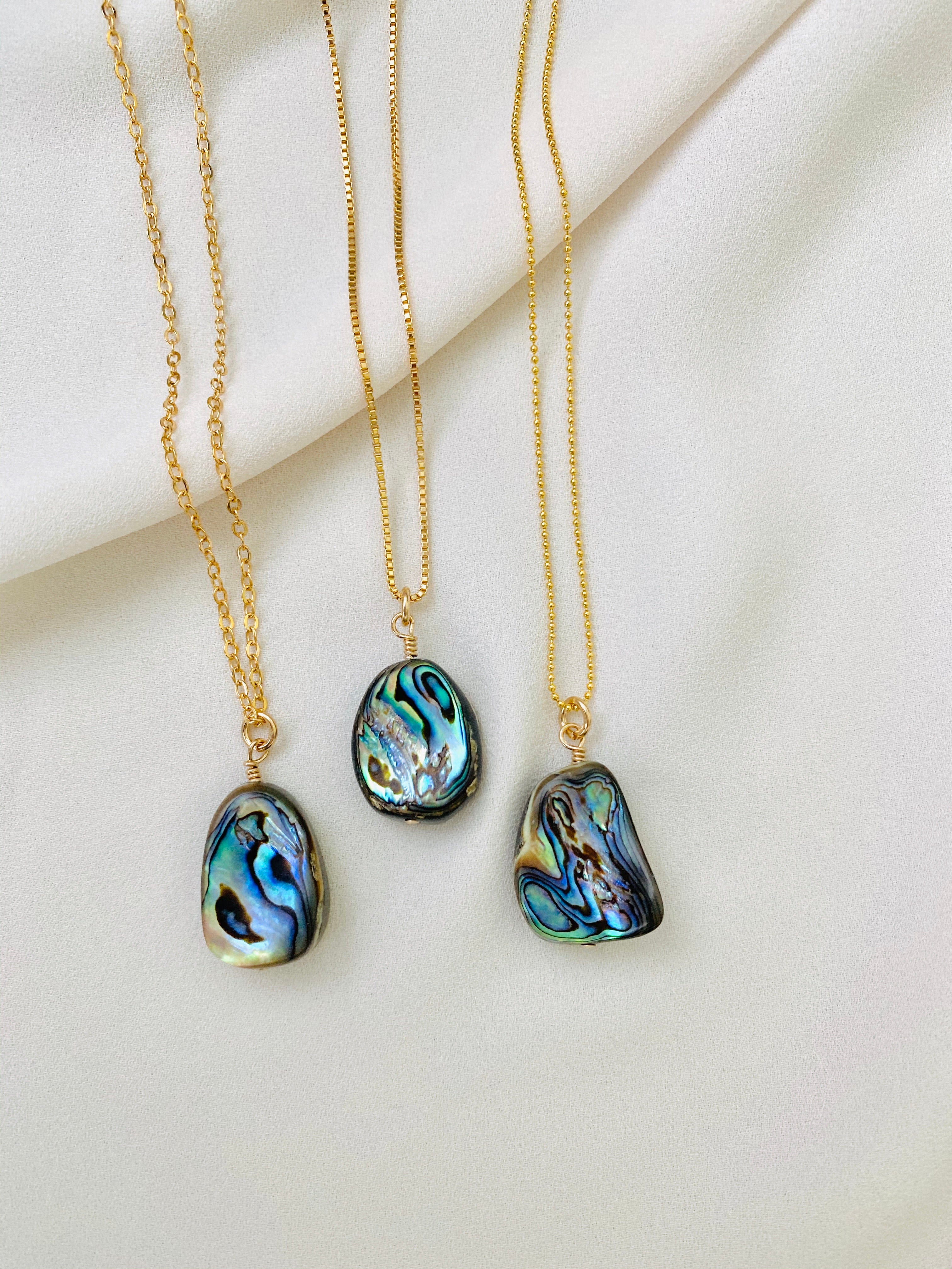 Real Whole Rainbow Abalone Shell Necklace – The Wistful Woods