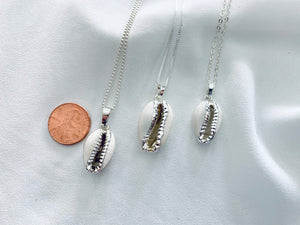 Genuine Cowrie Shell Necklace - Silver