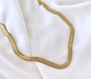 Gold Filled Slinky Snake Chain Necklace - Retro Style - Vintage Inspired