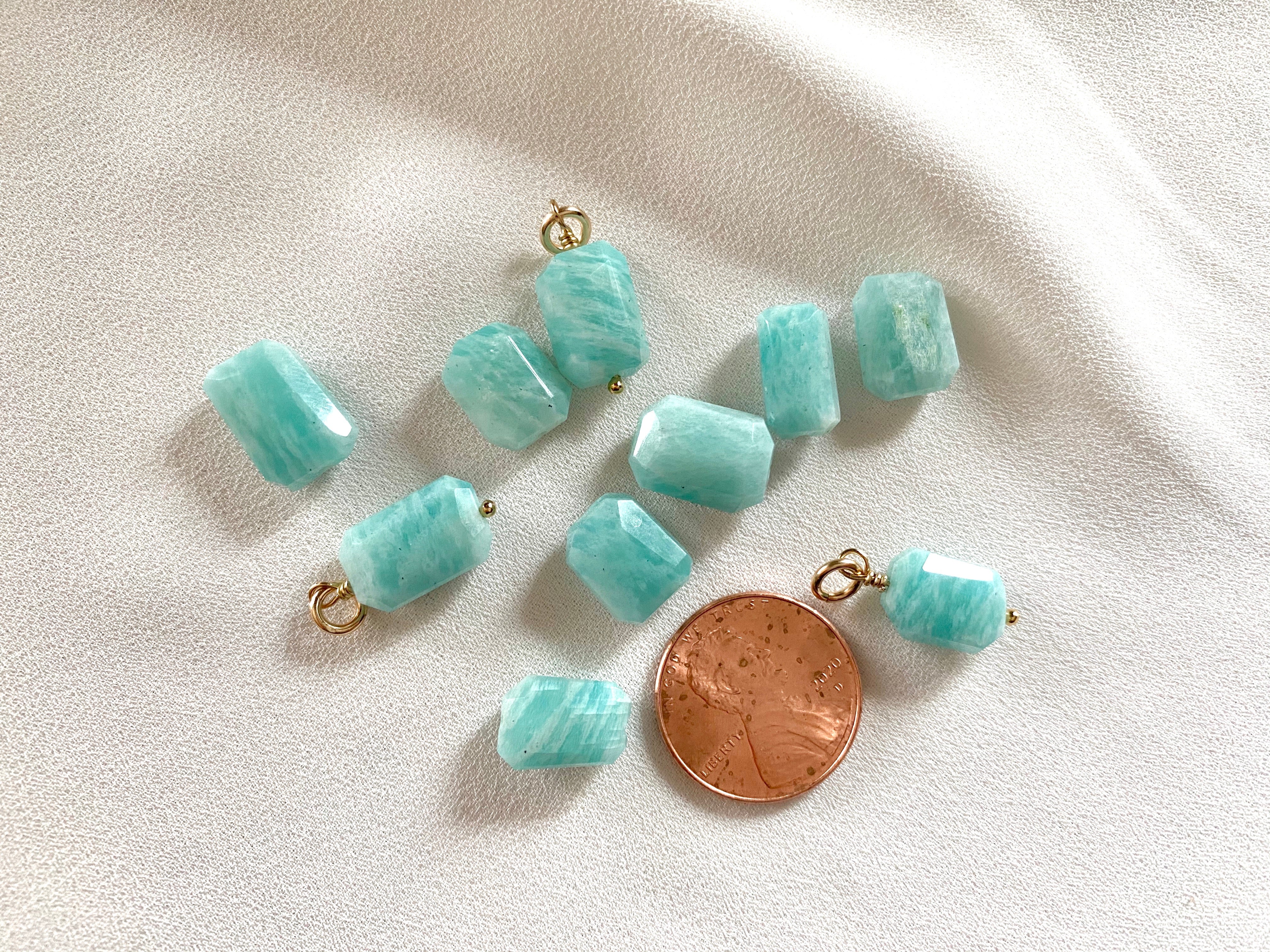Dainty Amazonite Gemstone Pendant Necklace