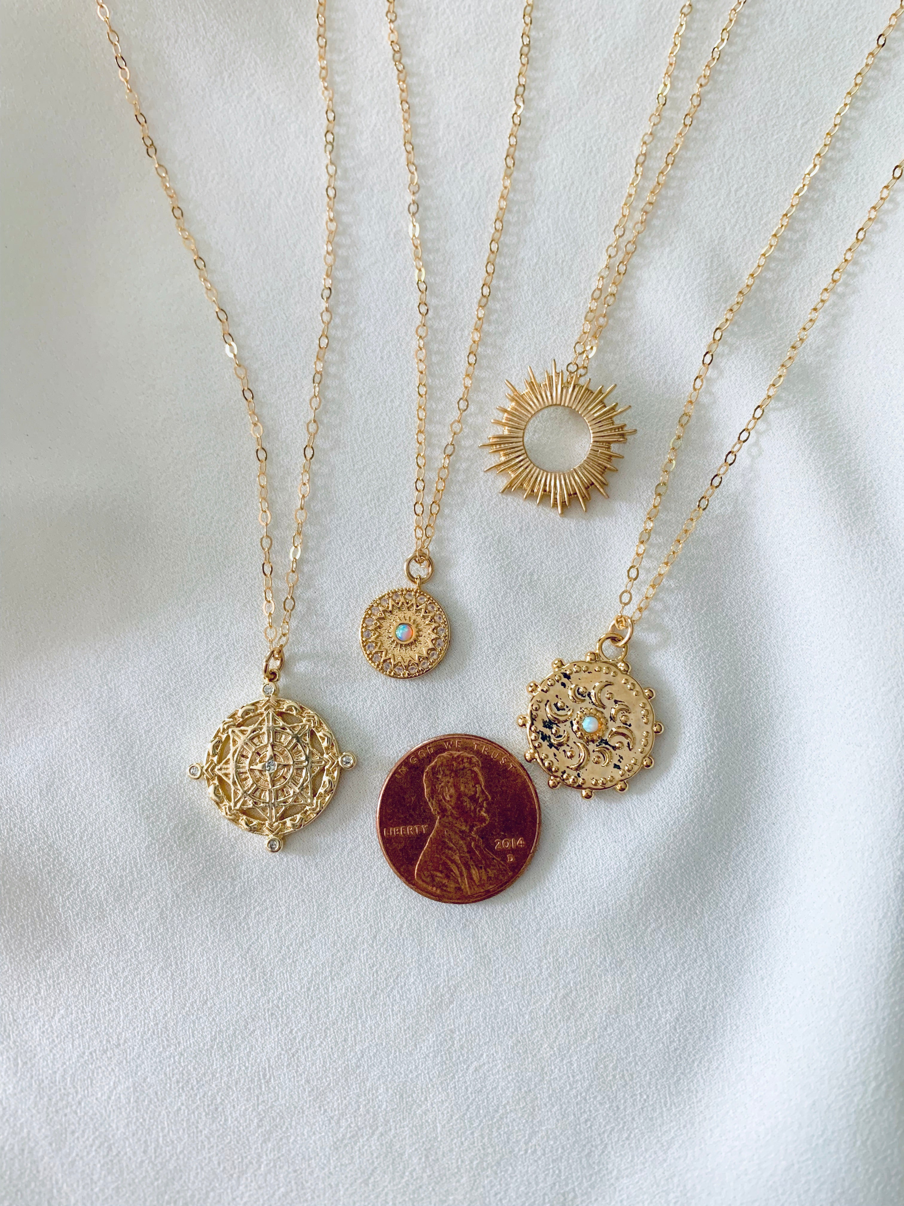 Choice of Gold Coin Medallion Necklace