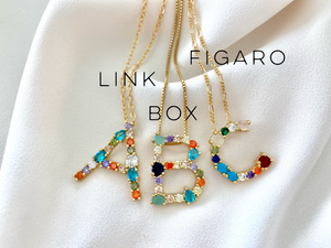 Rhinestone Letter Pendant Necklace {20-22 inch Lengths}