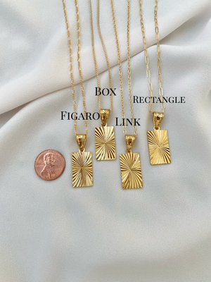 Interlocking Diamond Rectangle Pendant Necklace