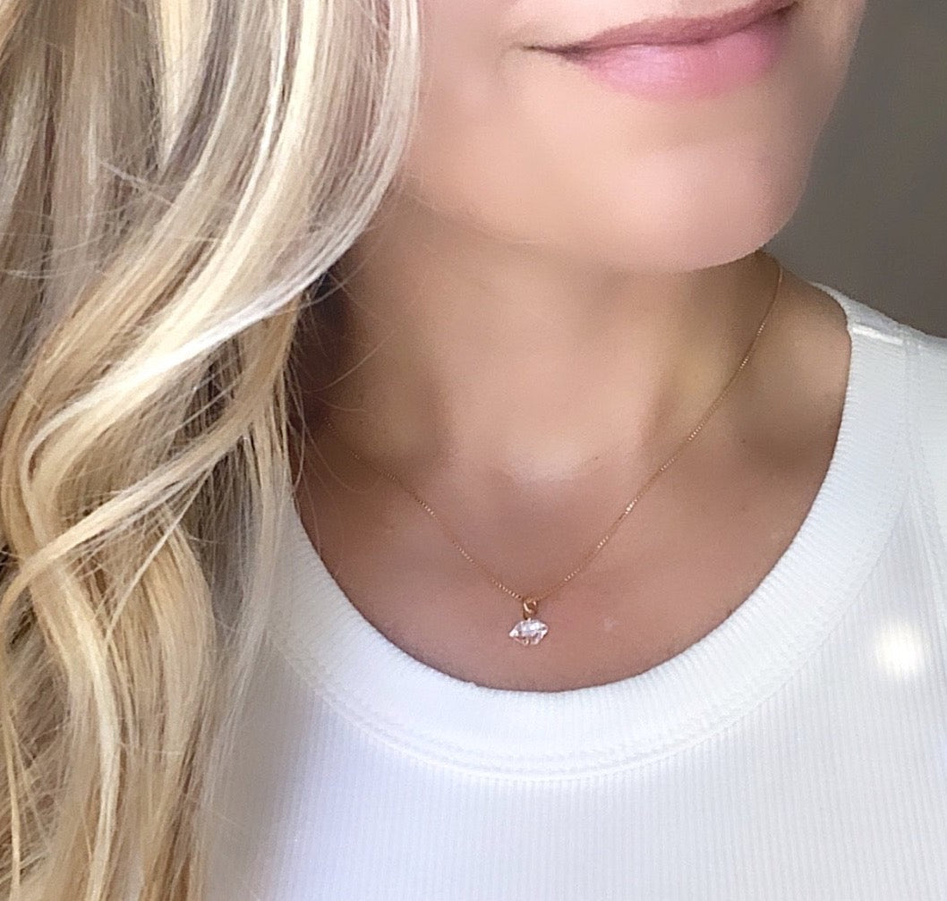 Genuine Herkimer Diamond Pendant Necklace