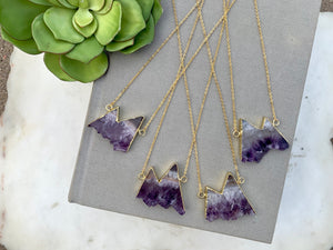 Amethyst Mountain Necklace - Gold