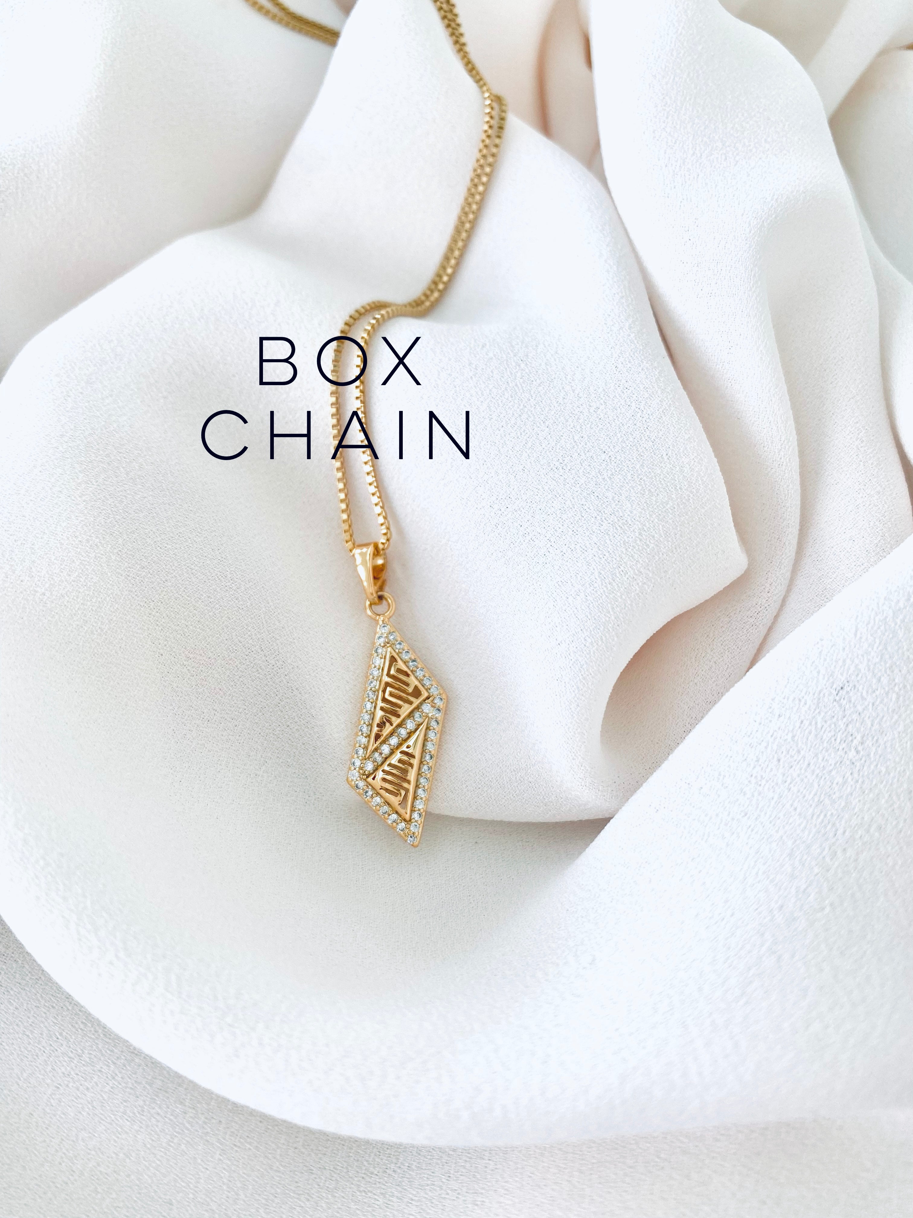 Gold Filled Vintage Style Greek Key Pendant Necklace - CZ Stones