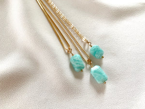 Dainty Amazonite Gemstone Pendant Necklace