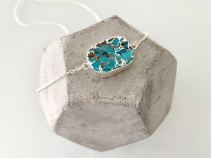 Mojave Turquoise Pendant Necklace - Sterling Silver - December Birthstone