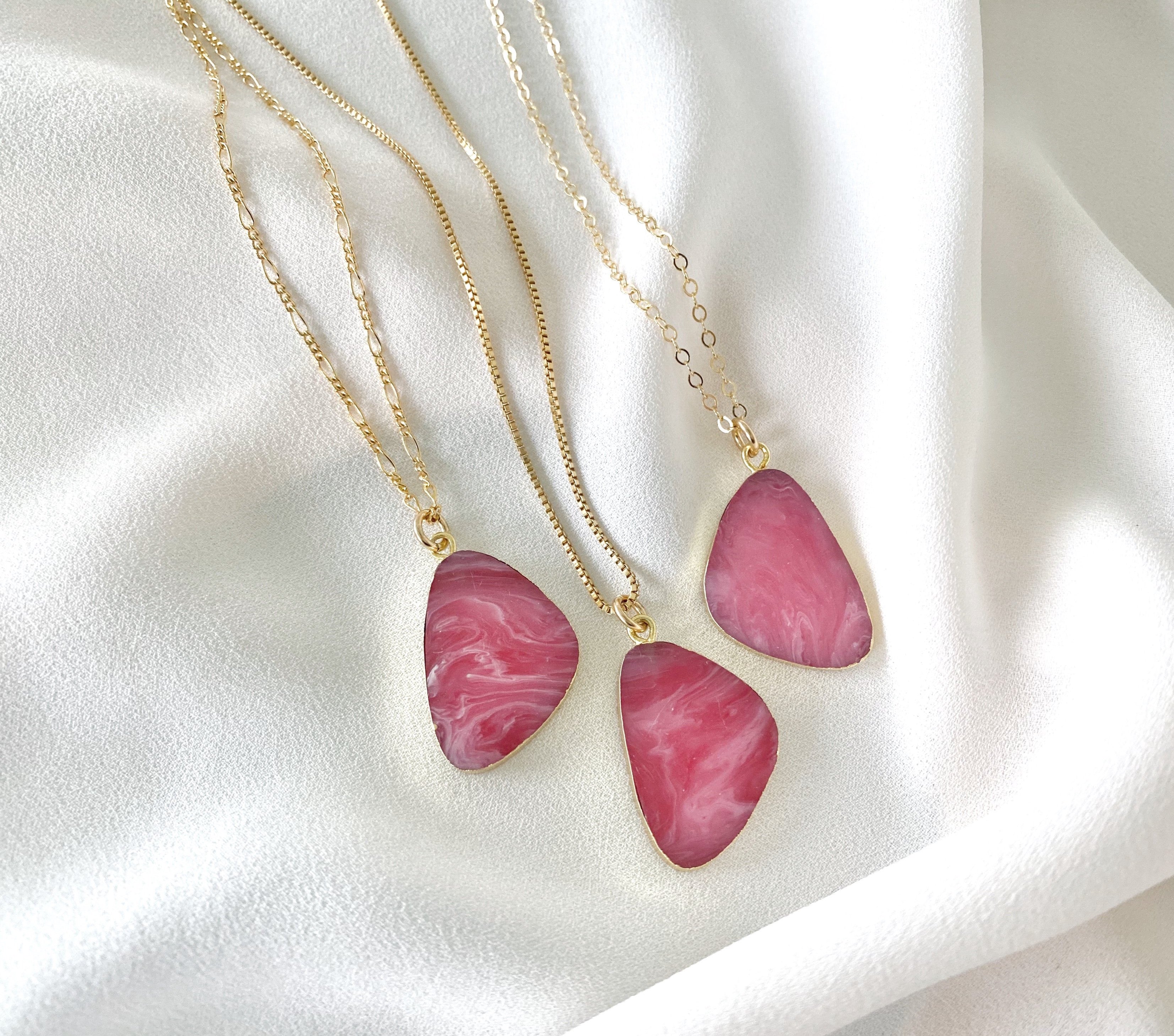 Rhodochrosite Pendant Necklace - Pink Gemstone