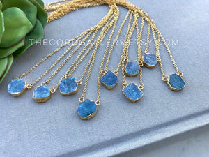 Dainty Kyanite Necklace Gold Filled Chain