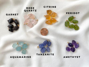 Raw Garnet Pendant Necklace - January Birthstone - Raw Crystal Necklaces