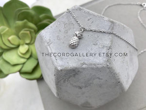 Silver Pineapple Pendant Necklace