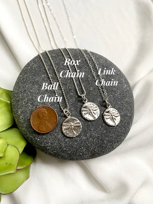 Sterling Silver Dragonfly Coin Necklace