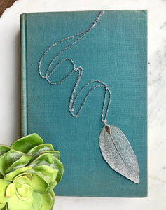 Silver Leaf Pendant Necklace