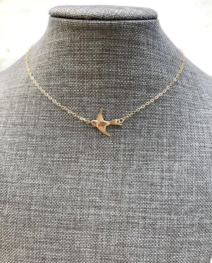 Dainty Flying Dove Necklace -Gold or Silver